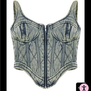 Denim Zip Up Corset